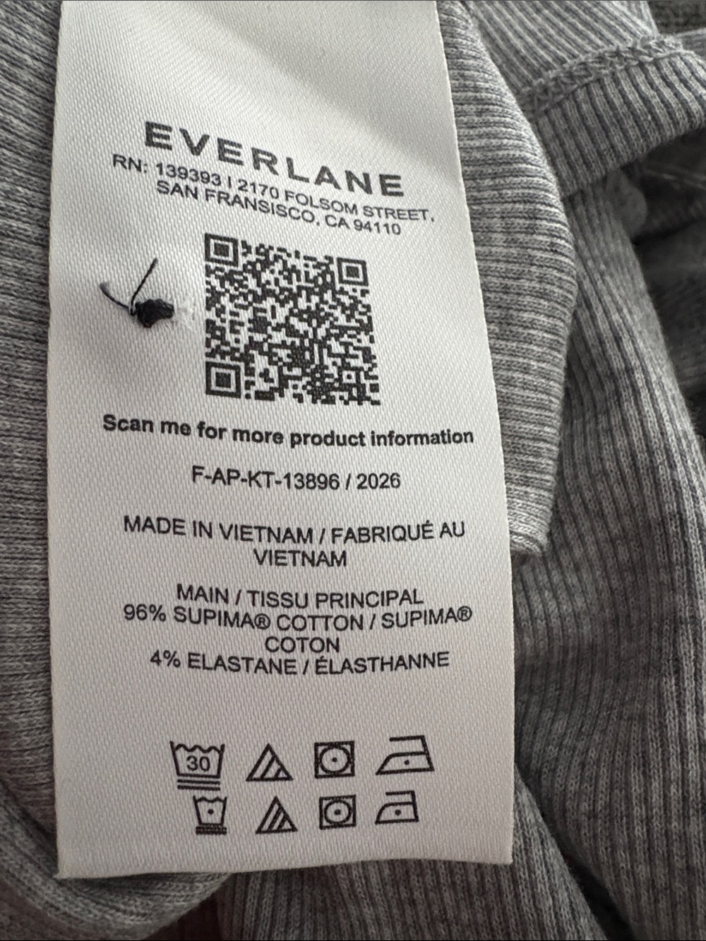 Everlane Gray Ribbed Button-Up Top - Picture 4 of 4